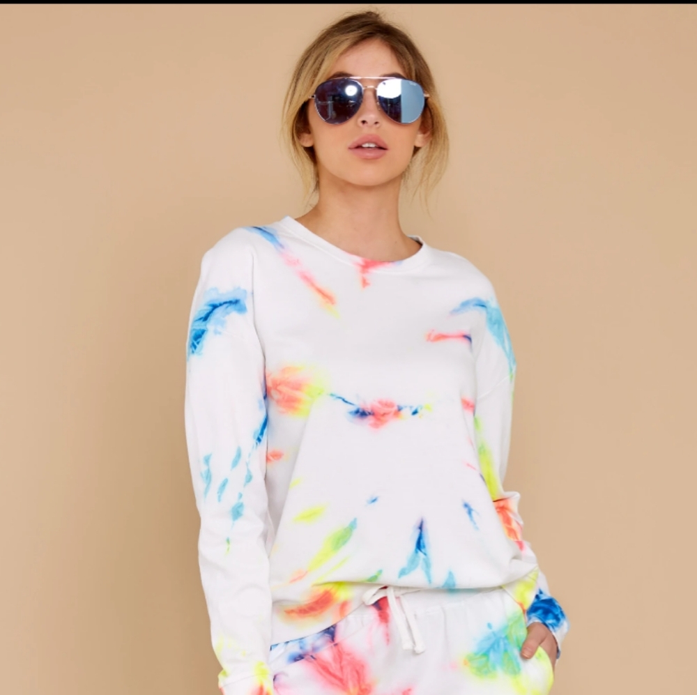 Neon Fireworks Tie Dye Sweatshirt